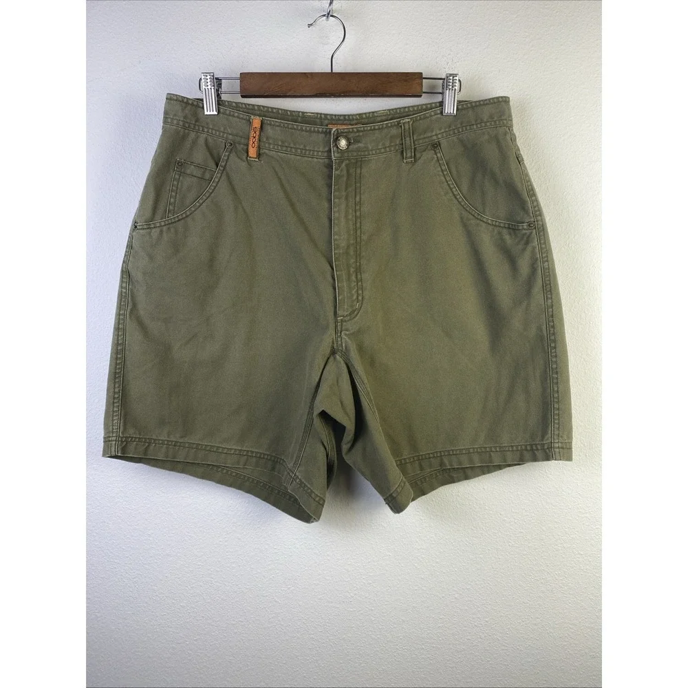 Oobe Shorts Men 36 Olive Green Cotton Canvas Chino Rugged Hiking Outdoors